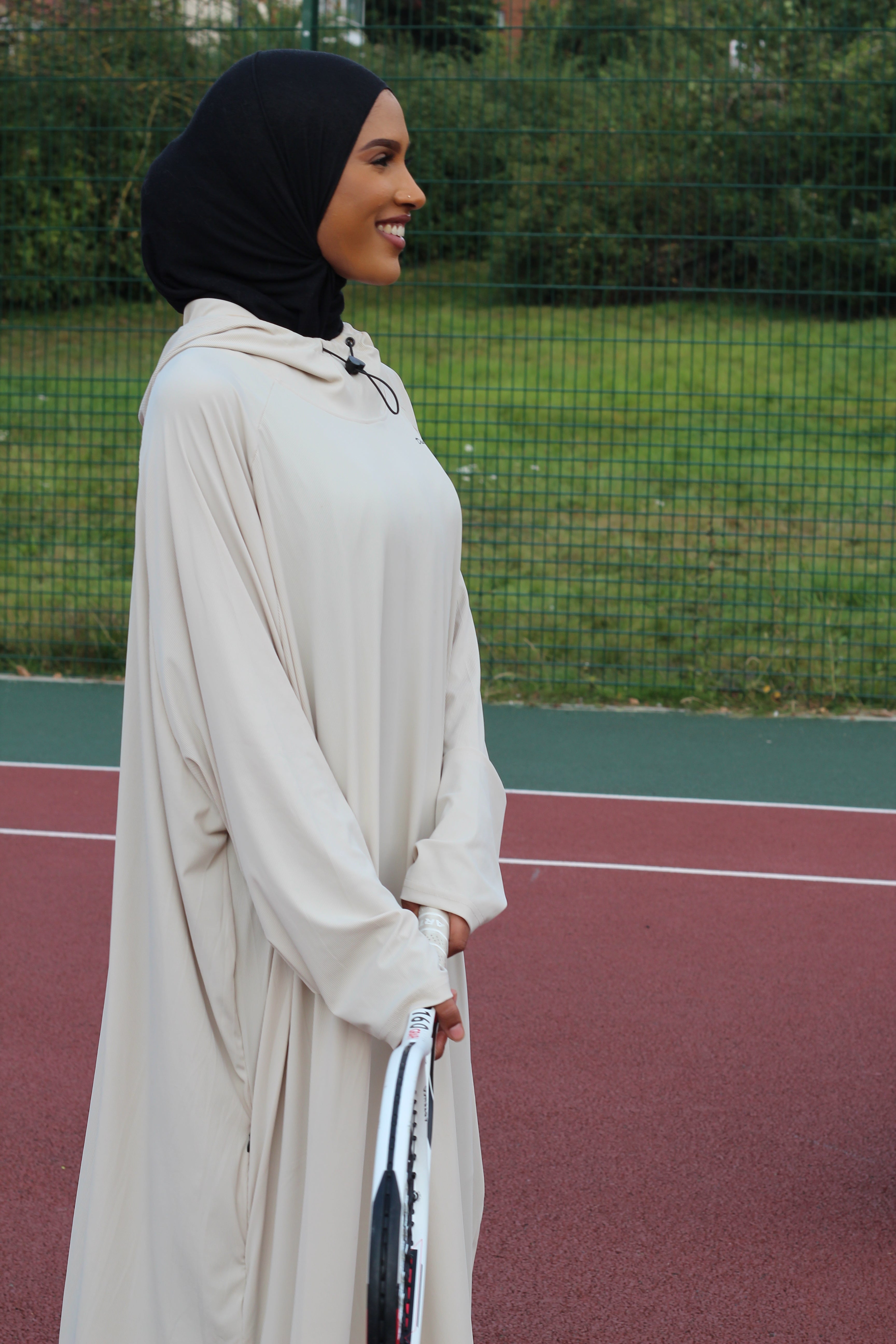 The Beige Active Abaya - Modest Activewear/Swimwear Abaya