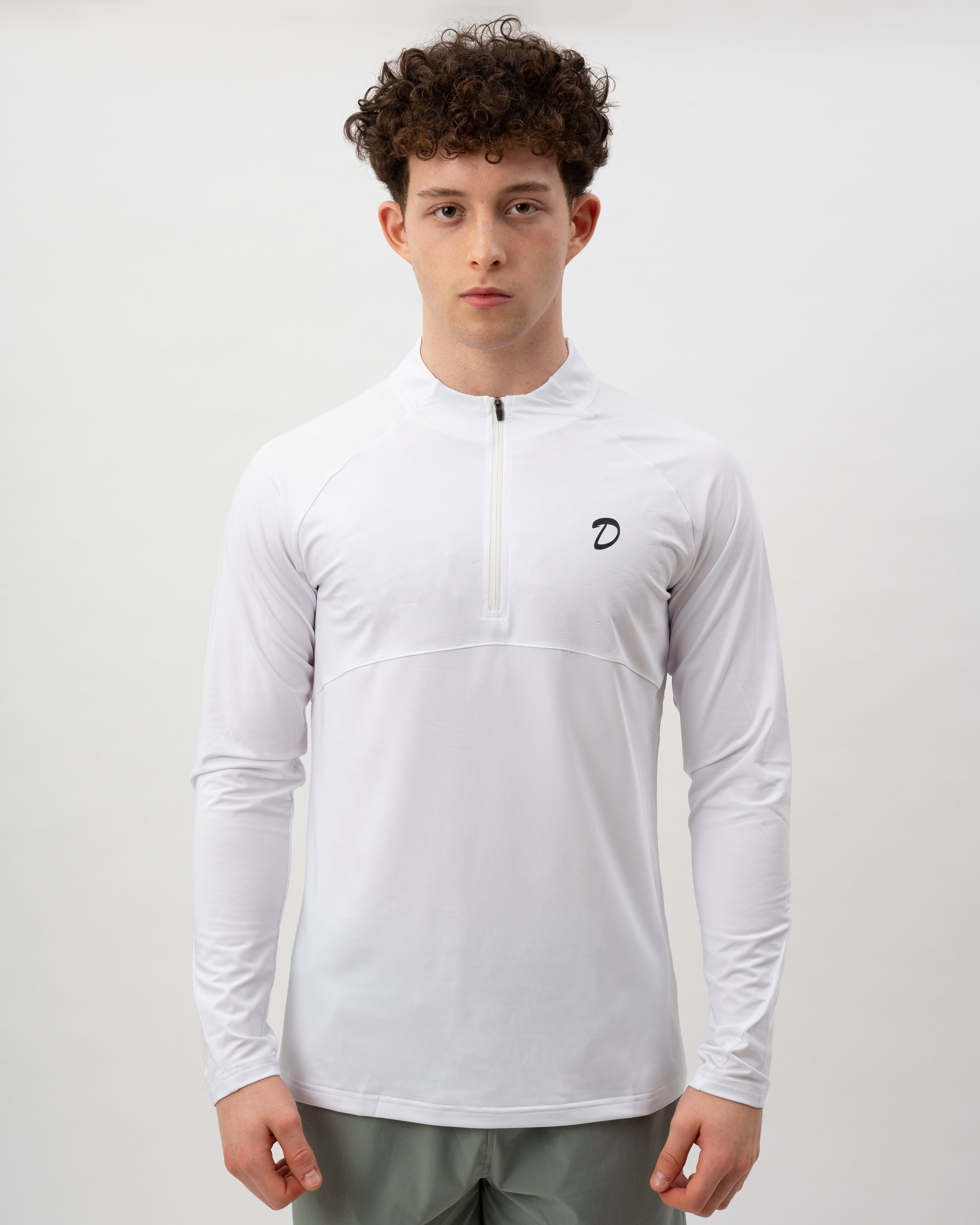 Ultra White - 1/4 Zip Up Top
